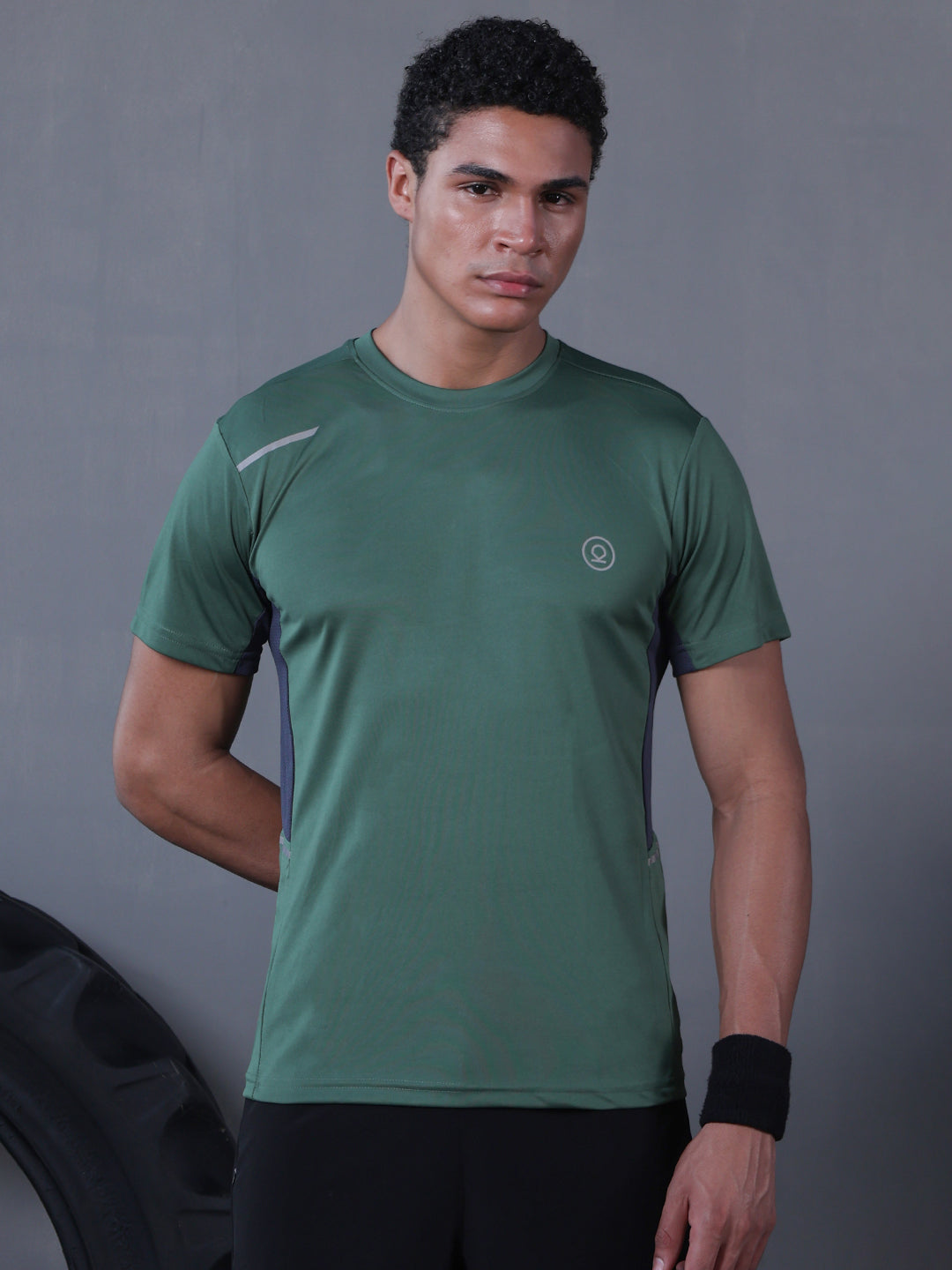 Men's Dry Fit Half Sleeve Gym T-Shirt Green