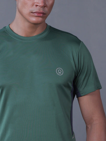 Men's Dry Fit Half Sleeve Gym T-Shirt Green