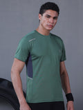 Men's Dry Fit Half Sleeve Gym T-Shirt Green