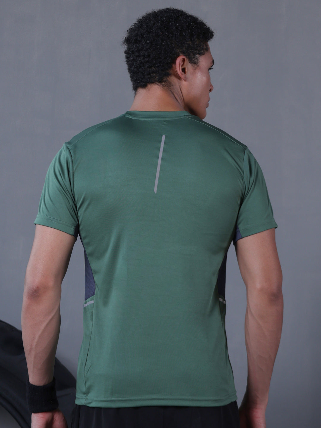 Men's Dry Fit Half Sleeve Gym T-Shirt Green