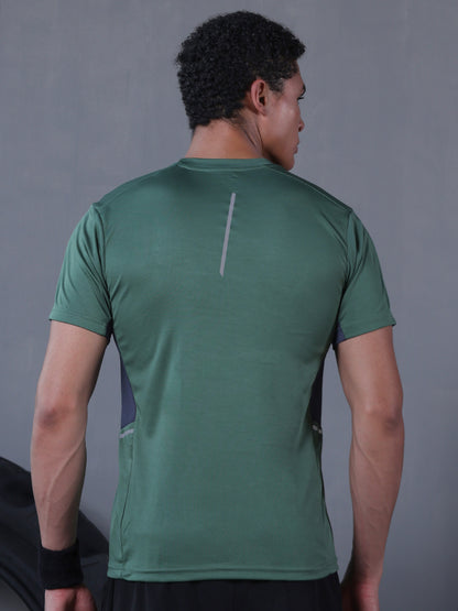 Men's Dry Fit Half Sleeve Gym T-Shirt Green