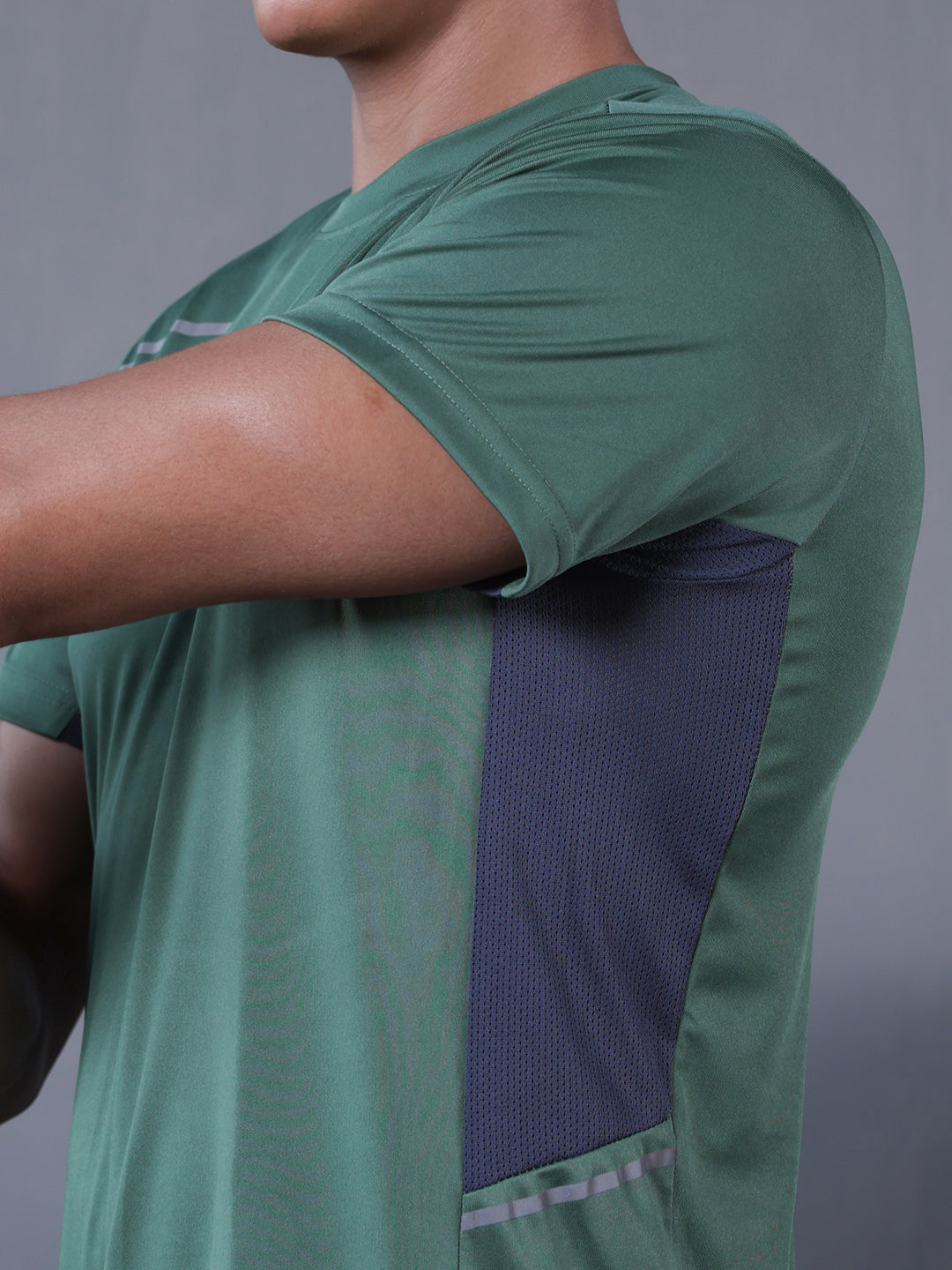 Men's Dry Fit Half Sleeve Gym T-Shirt Green