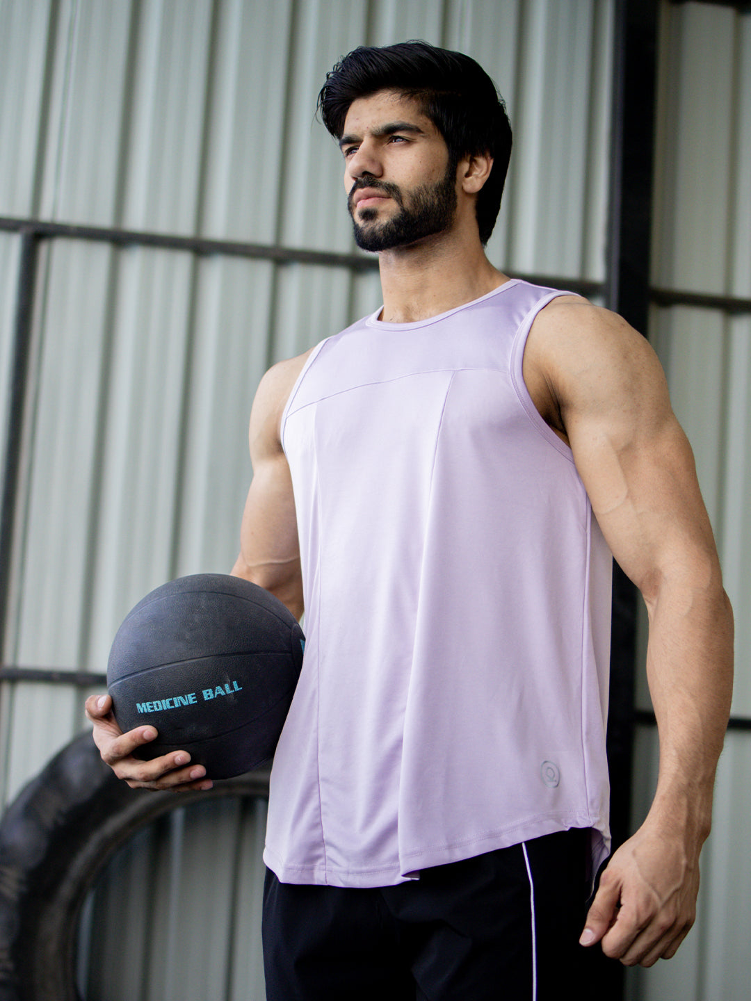 Men Lavender Gym Sleeveless Sports Tanktop