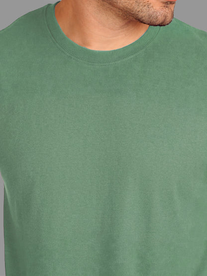 Men's Green Oversized Sleeveless Gym Tanktop