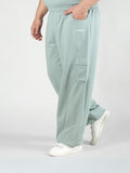 Men Light Green Plus Size Baggy Trackpant With Pockets