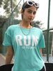 Women Round Neck Dry Fit Gym Sports T-Shirt