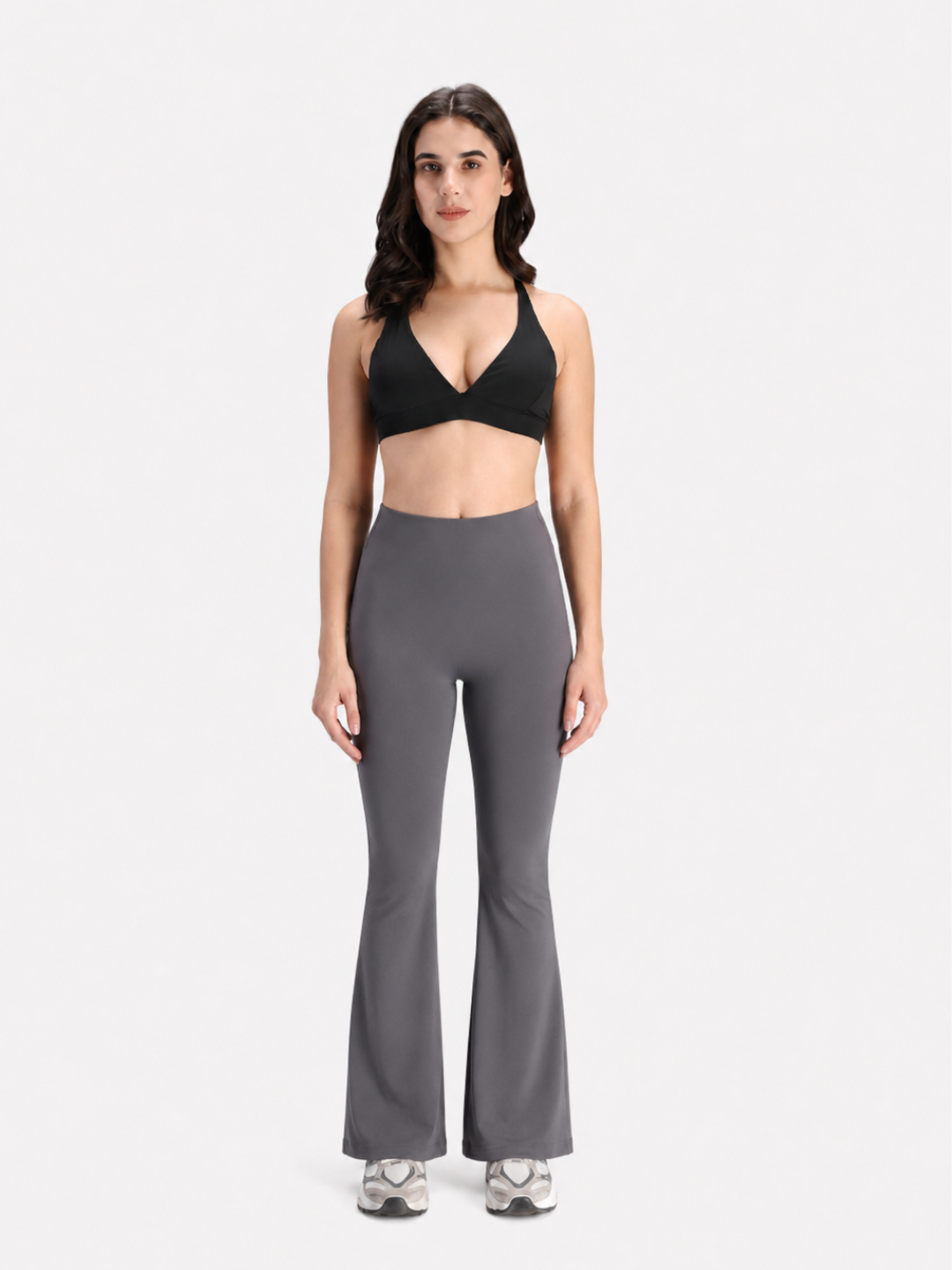 Women Seamless Power Flared Pants Grey