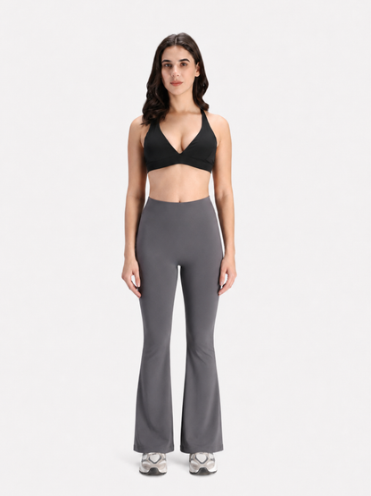 Women Seamless Power Flared Pants Grey