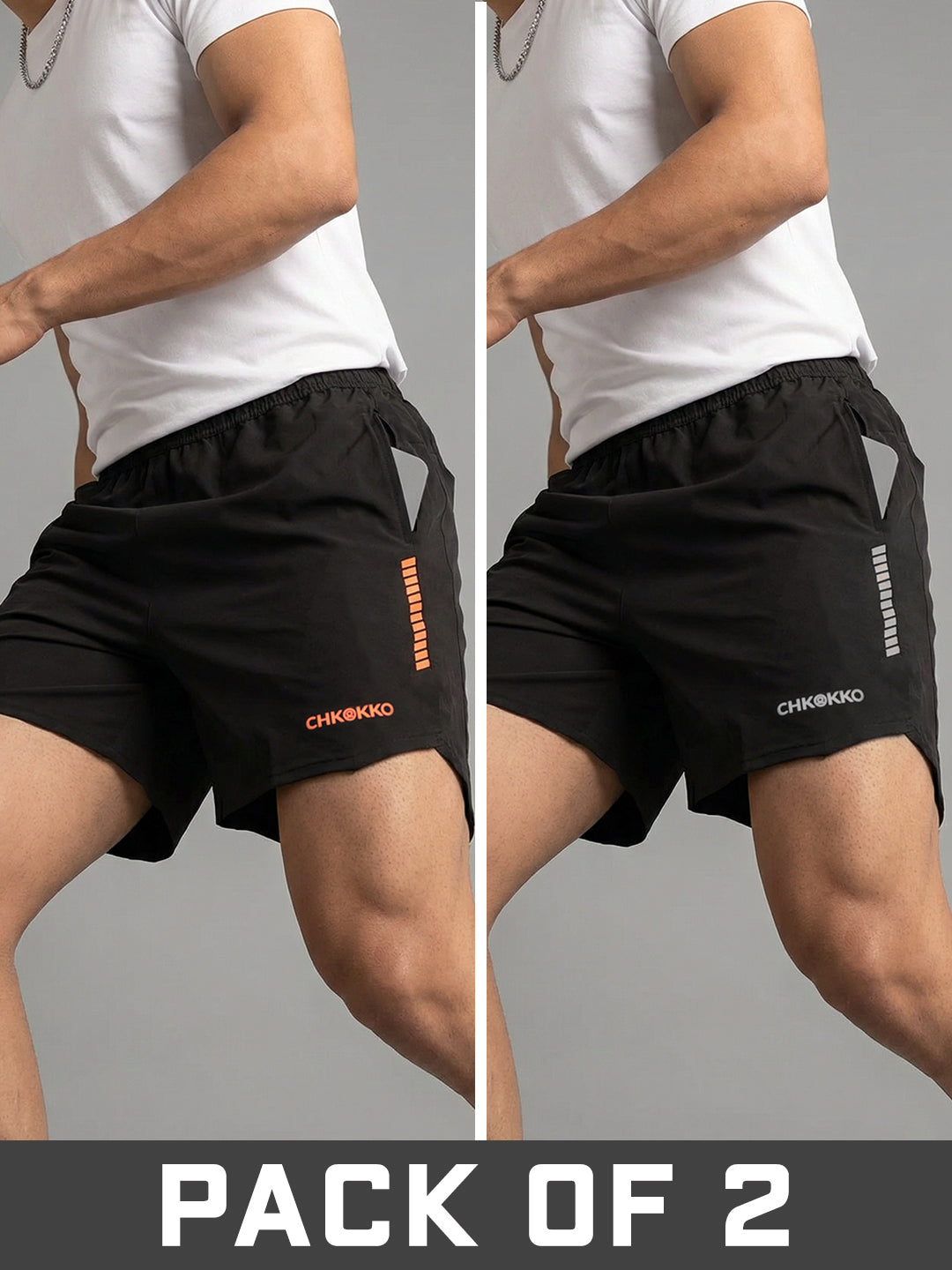 Men Running Sports Shorts Pack of 2
