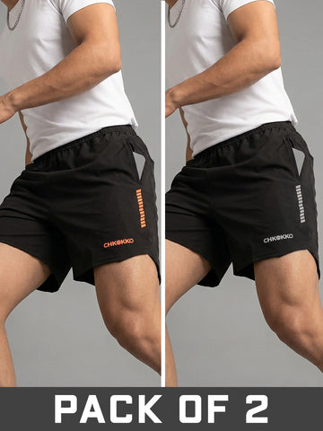 Men Running Sports Shorts Pack of 2