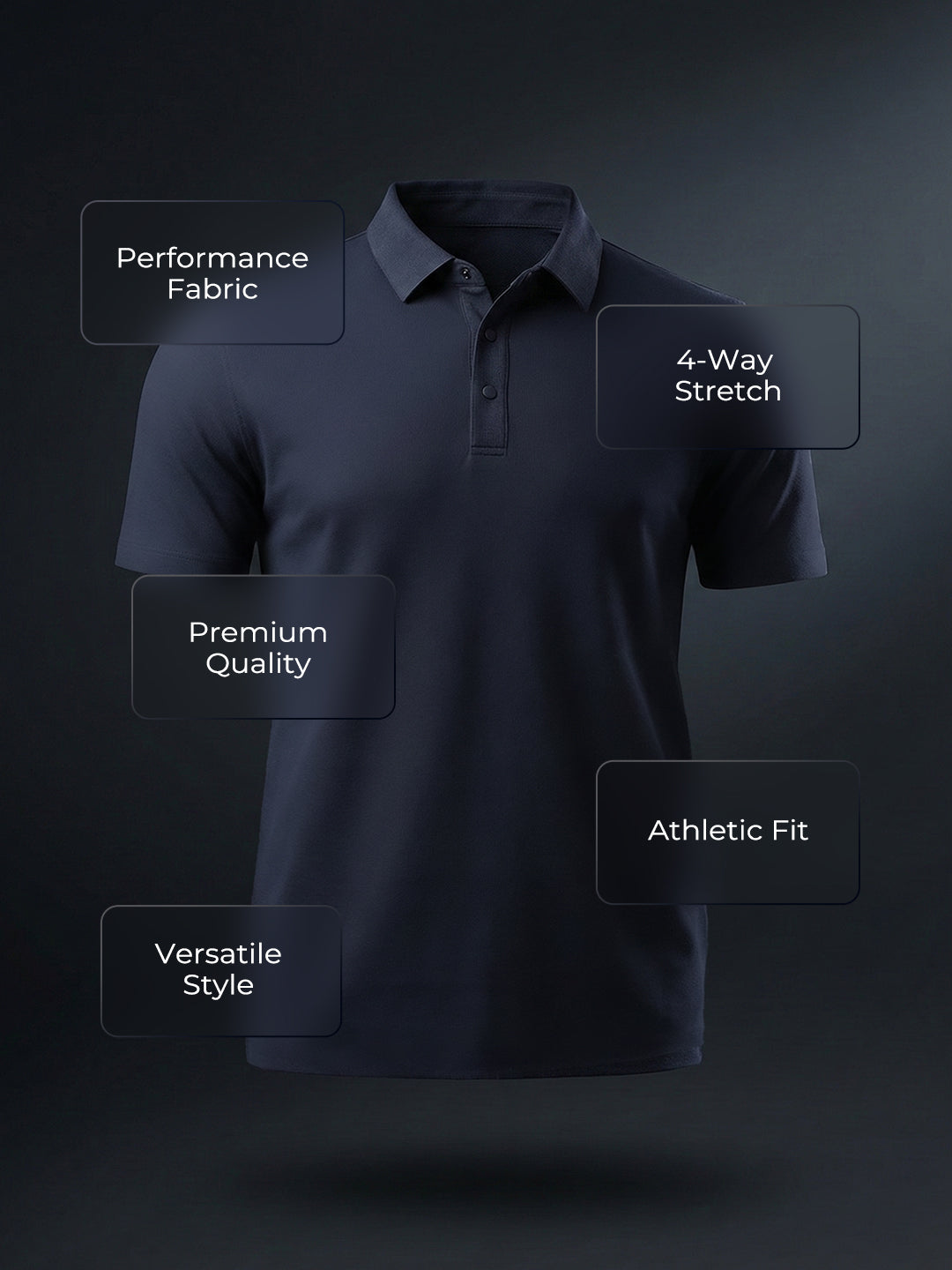 Men’s Navy Premium Polo Sports T-Shirt