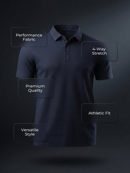 Men’s Navy Premium Polo Sports T-Shirt