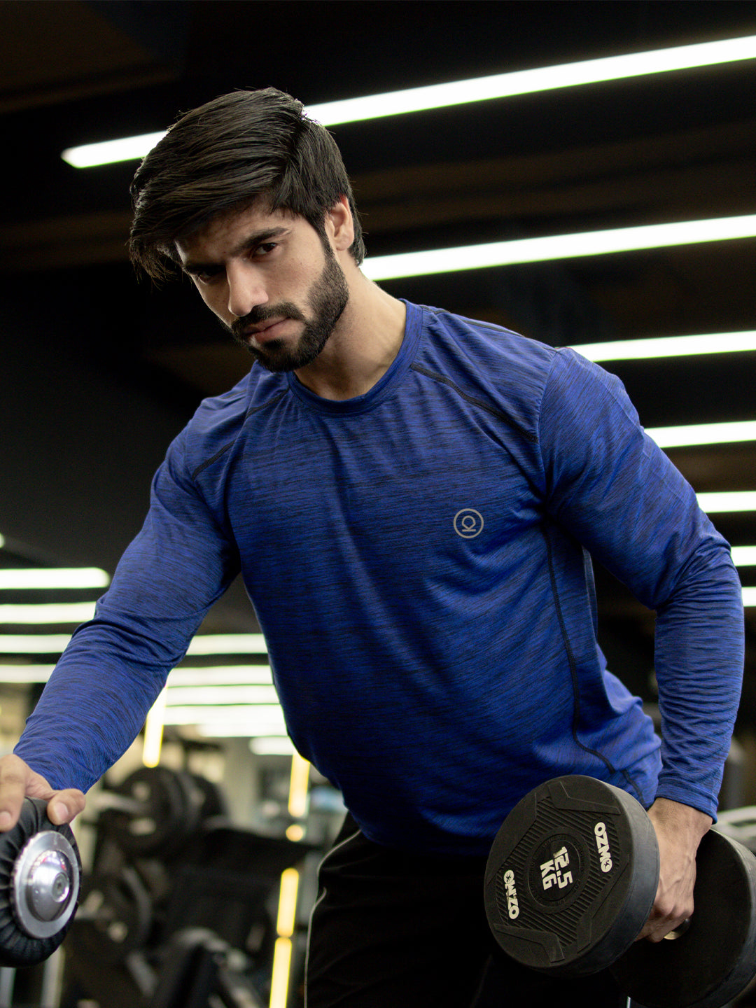 Men's Regular Dry Fit Full Sleeves Gym T-Shirt Royal Blue