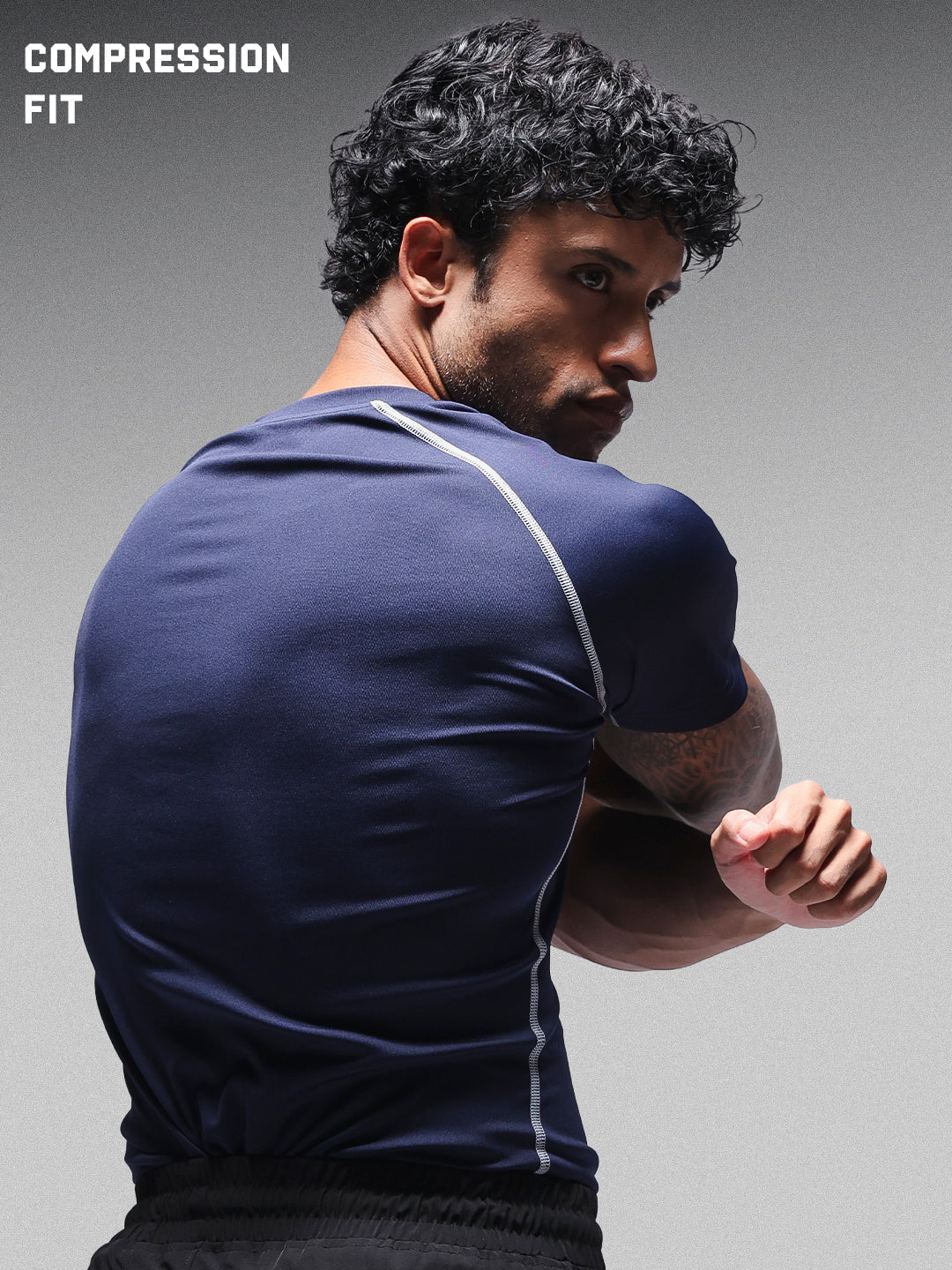 Men’s Performance Compression T-Shirt for Gym Navy
