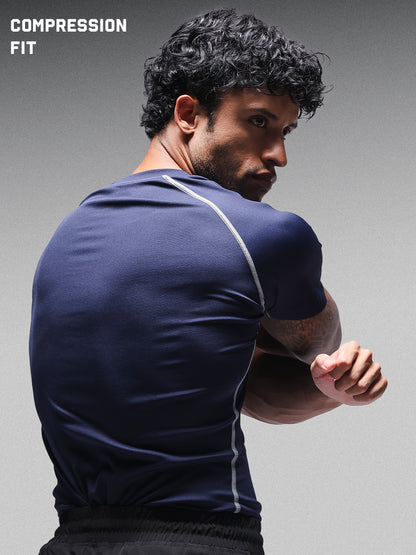 Men’s Performance Compression T-Shirt for Gym Navy