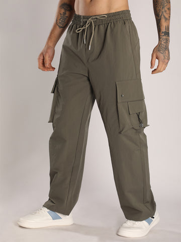 Men’s Premium Olive Sports Track Pants with Side Pockets