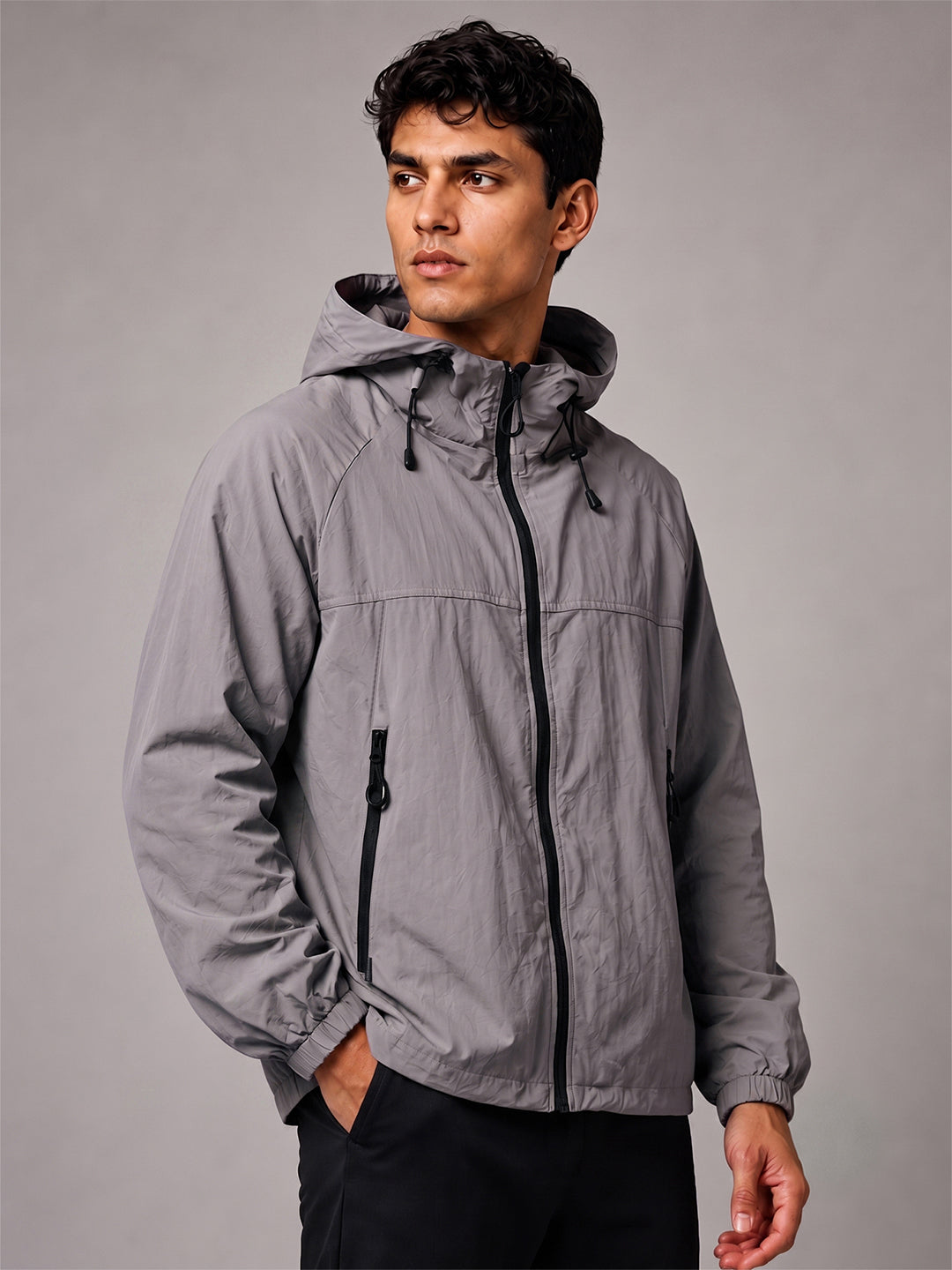 Men's Grey Hooded Sunscreen Jacket UPF 50+ | UV & Sun Protection