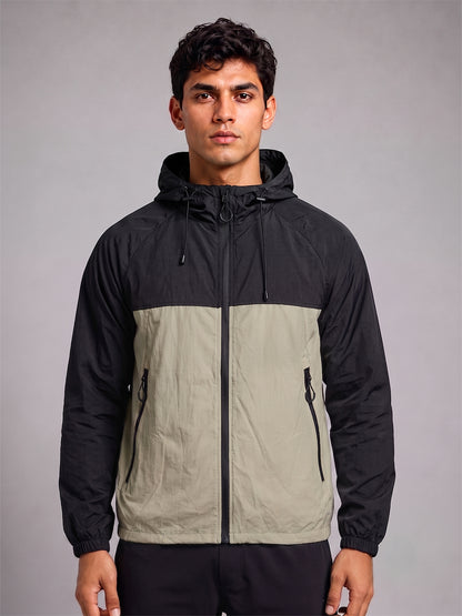 Men's Black Green Hooded Sunscreen Jacket UPF 50+ | UV & Sun Protection