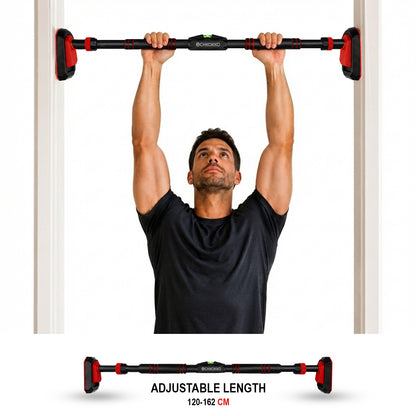 Chkokko Adjustable Pull Up Bar | 120-162 cm | 150+ Kg | No-Screw Doorway Chin Up Bar