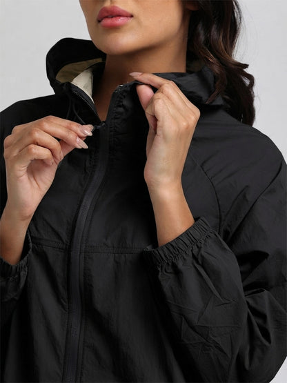 Women's Black Hooded Sunscreen Jacket UPF 50+ | UV & Sun Protection