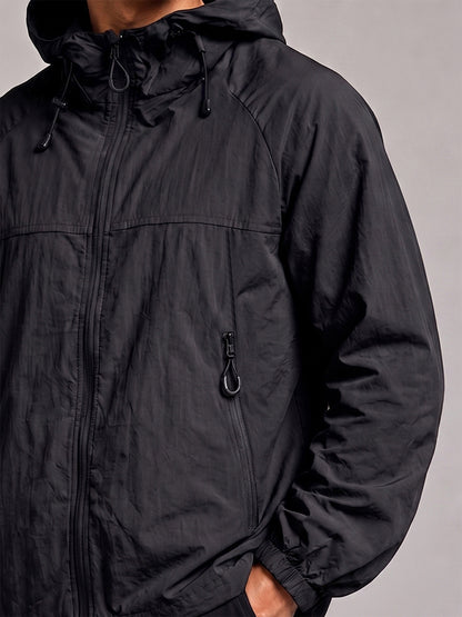 Men's Black Hooded Sunscreen Jacket UPF 50+ | UV & Sun Protection