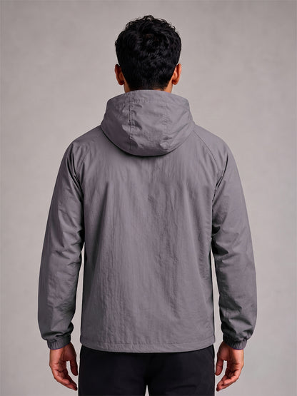 Men's Grey Hooded Sunscreen Jacket UPF 50+ | UV & Sun Protection