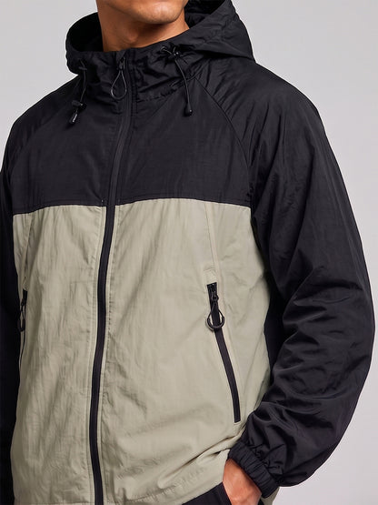 Men's Black Green Hooded Sunscreen Jacket UPF 50+ | UV & Sun Protection