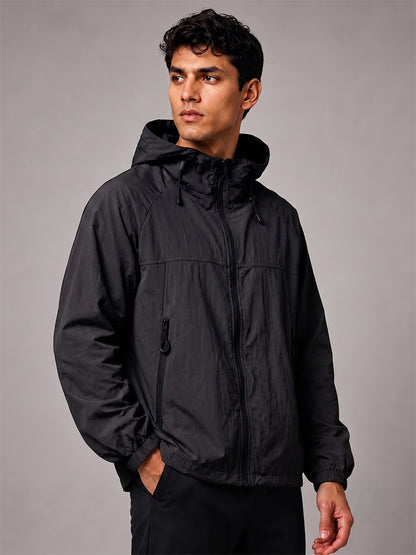 Men's Black Hooded Sunscreen Jacket UPF 50+ | UV & Sun Protection