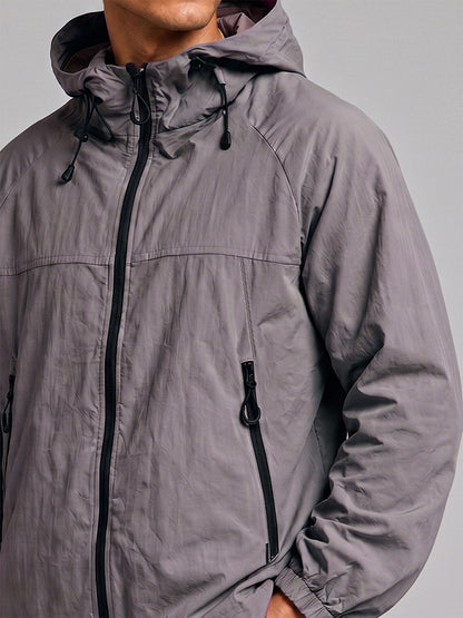 Men's Grey Hooded Sunscreen Jacket UPF 50+ | UV & Sun Protection