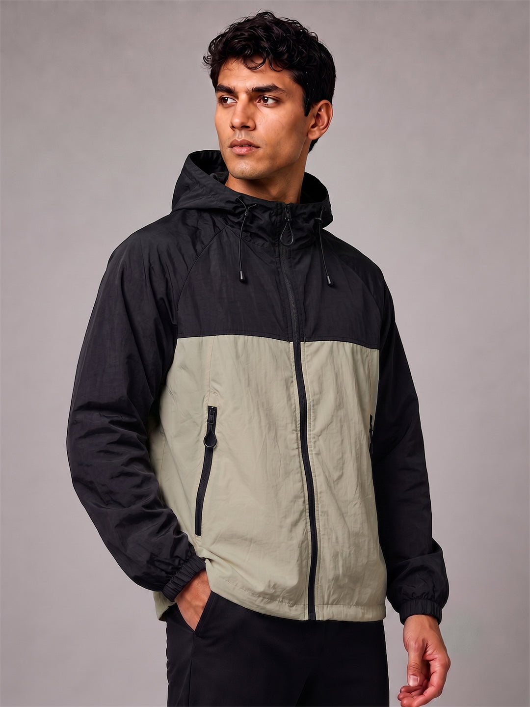 Men's Black Green Hooded Sunscreen Jacket UPF 50+ | UV & Sun Protection