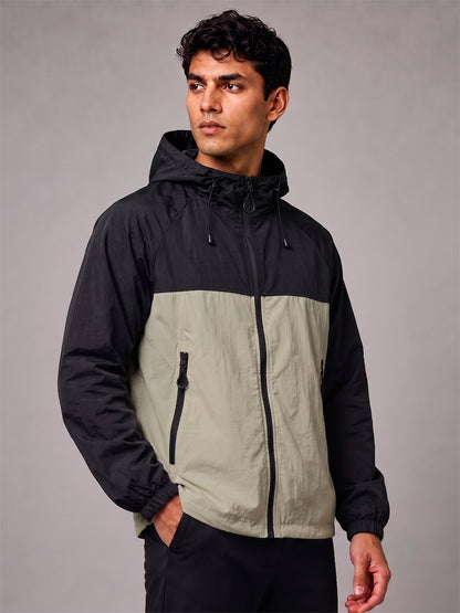 Men's Black Green Hooded Sunscreen Jacket UPF 50+ | UV & Sun Protection