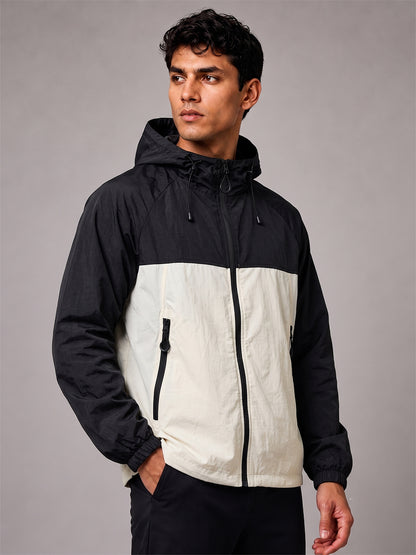 Men's Black White Hooded Sunscreen Jacket UPF 50+ | UV & Sun Protection