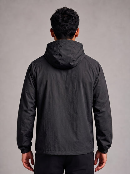 Men's Black Hooded Sunscreen Jacket UPF 50+ | UV & Sun Protection