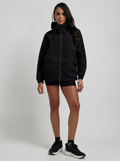 Women's Black Hooded Sunscreen Jacket UPF 50+ | UV & Sun Protection