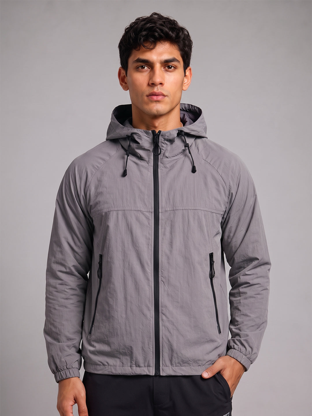 Men's Grey Hooded Sunscreen Jacket UPF 50+ | UV & Sun Protection