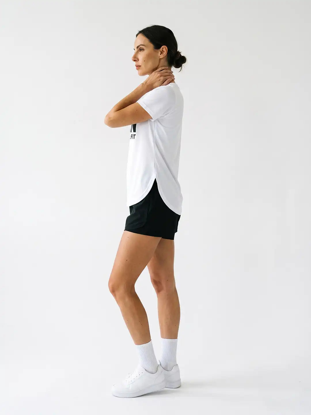 Women Round Neck Dry Fit Gym Sports T-Shirt White