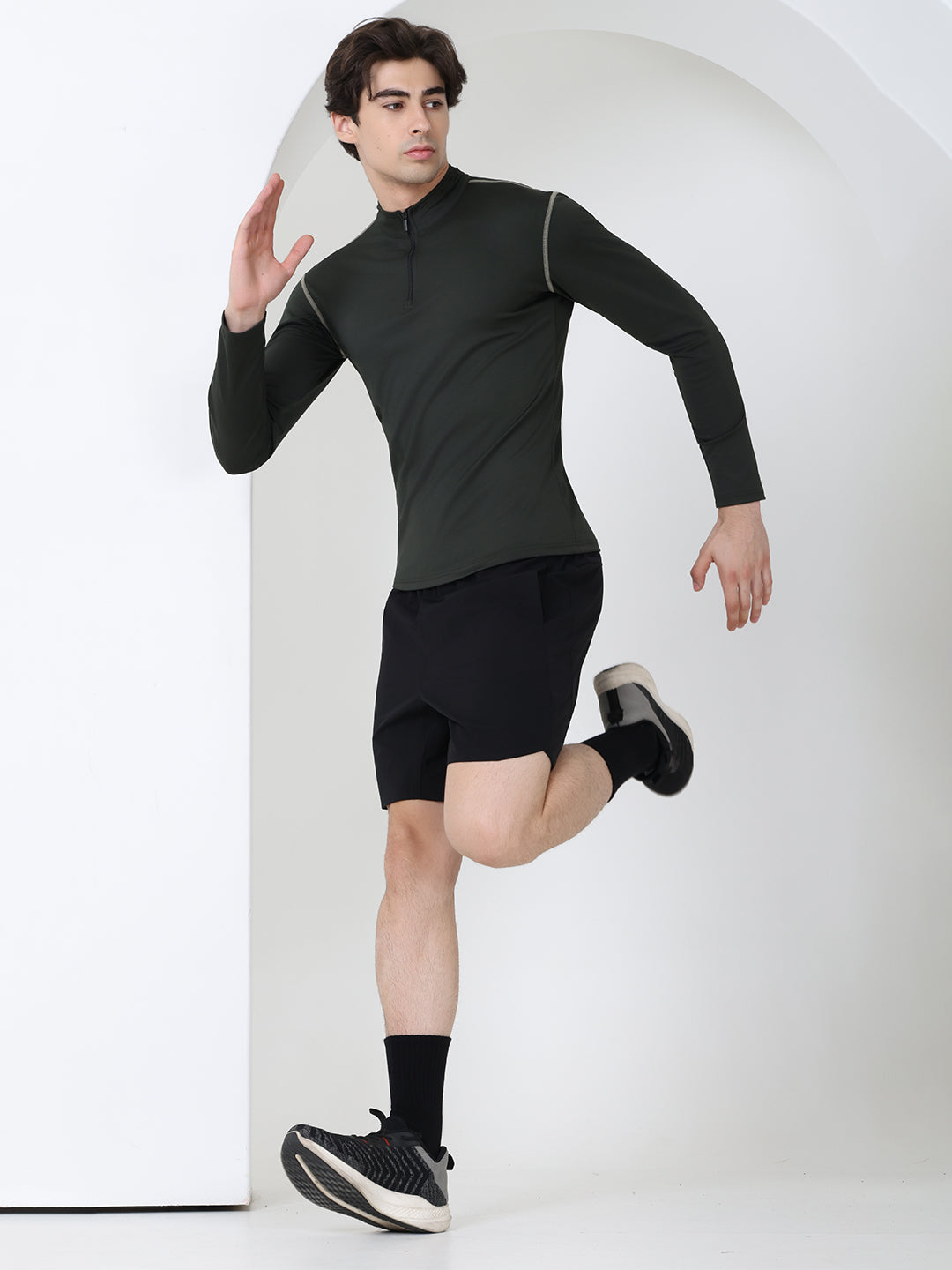 Men’s Full Sleeves Performance Compression T-Shirt for Gym Olive