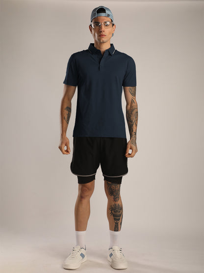 Men’s Navy Premium Polo Sports T-Shirt