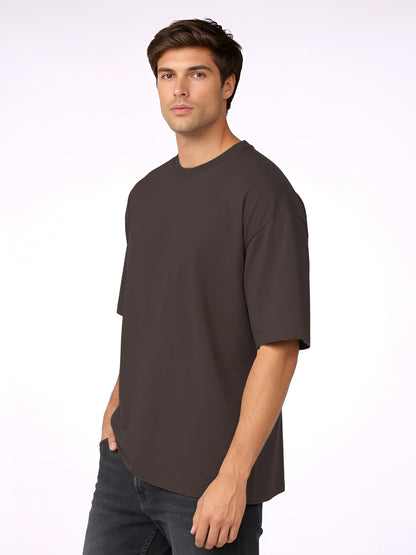 Men’s Oversized Relaxed Fit Cotton T-Shirt Brown