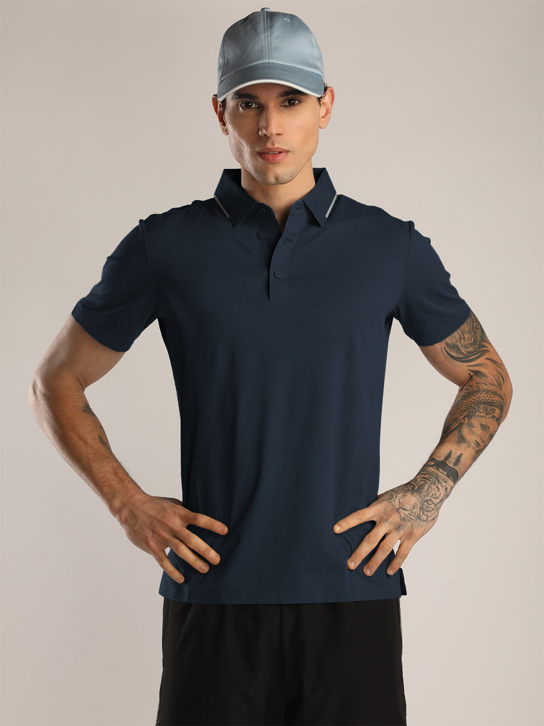 Men’s Navy Premium Polo Sports T-Shirt