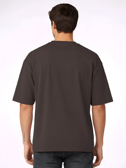 Men’s Oversized Relaxed Fit Cotton T-Shirt Brown