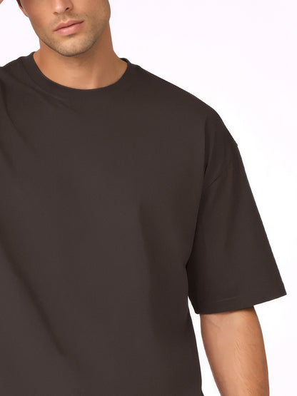 Men’s Oversized Relaxed Fit Cotton T-Shirt Brown