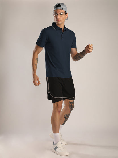 Men’s Navy Premium Polo Sports T-Shirt