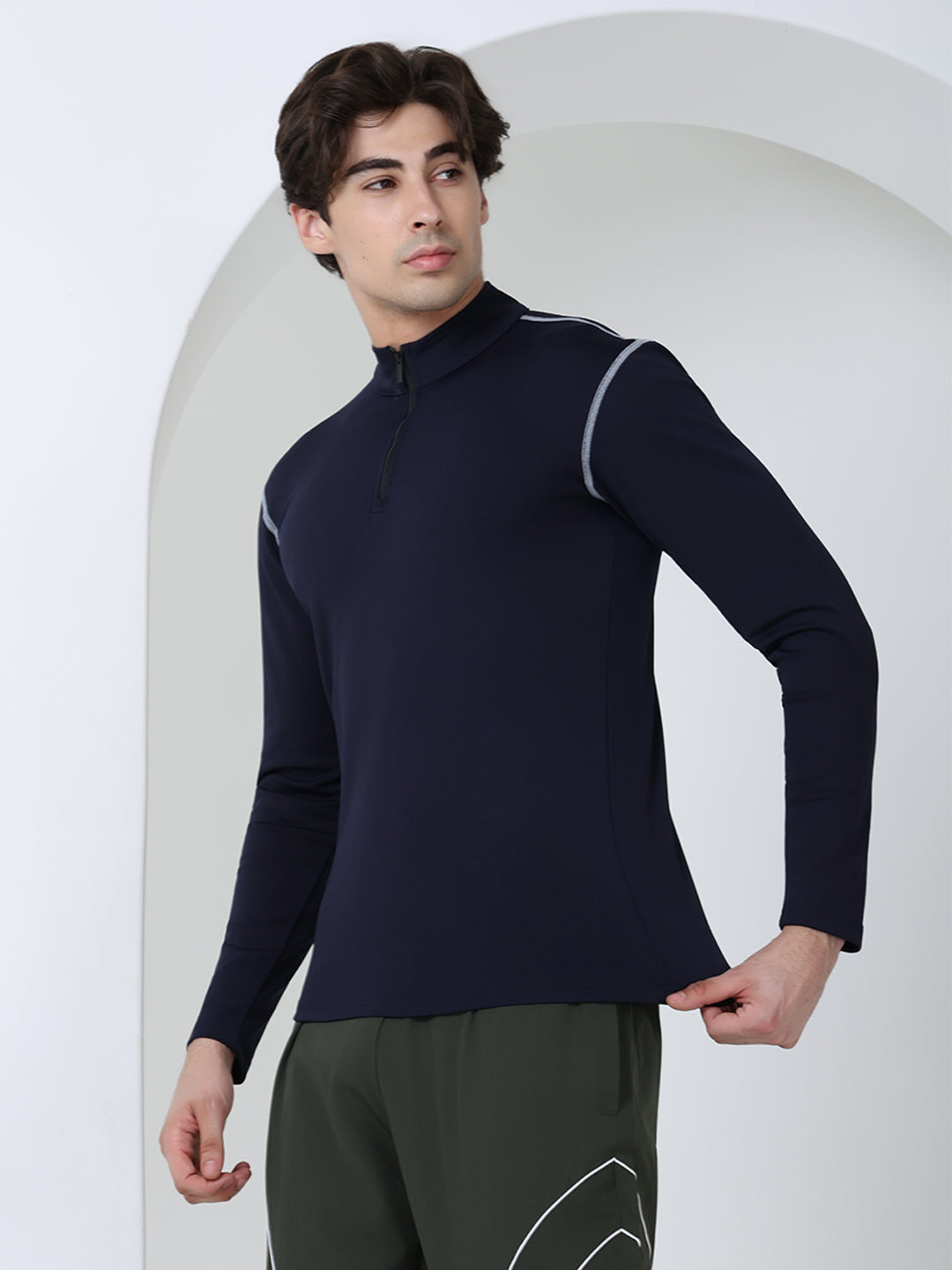 Men’s Full Sleeves Performance Compression T-Shirt for Gym Navy
