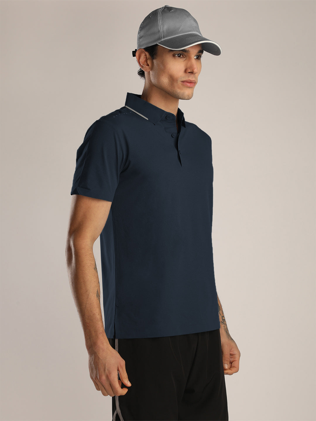 Men’s Navy Premium Polo Sports T-Shirt