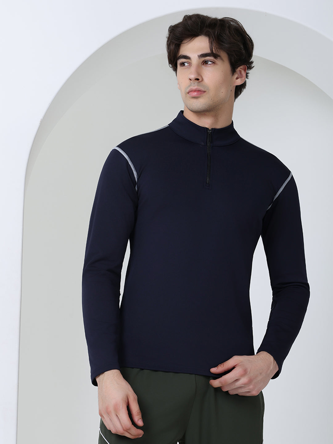 Men’s Full Sleeves Performance Compression T-Shirt for Gym Navy