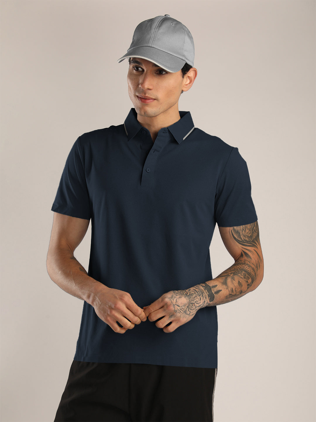 Men’s Navy Premium Polo Sports T-Shirt