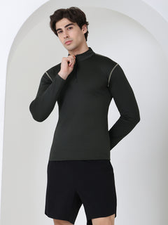 Men’s Full Sleeves Performance Compression T-Shirt for Gym Olive