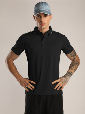 Men’s Black Premium Polo Sports T-Shirt