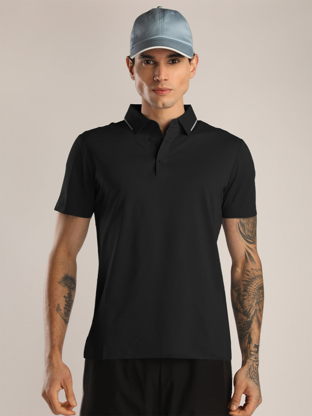 Men’s Black Premium Polo Sports T-Shirt